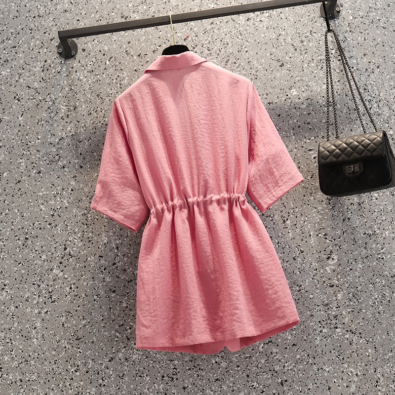品牌折扣店商場專櫃撤櫃女裝尾貨清倉夏裝韓版抽繩西裝三件套套裝-細節圖2