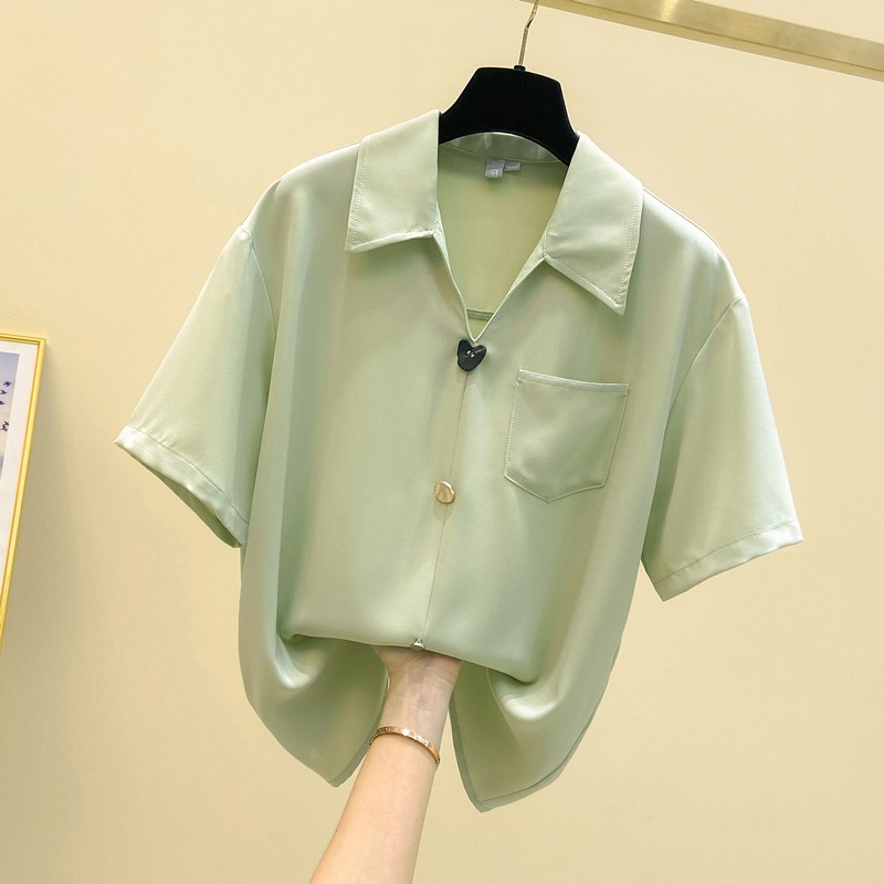品牌折扣店商場專櫃撤櫃女裝尾貨清倉夏季遮肚寬松bf風短袖襯衫女-細節圖3