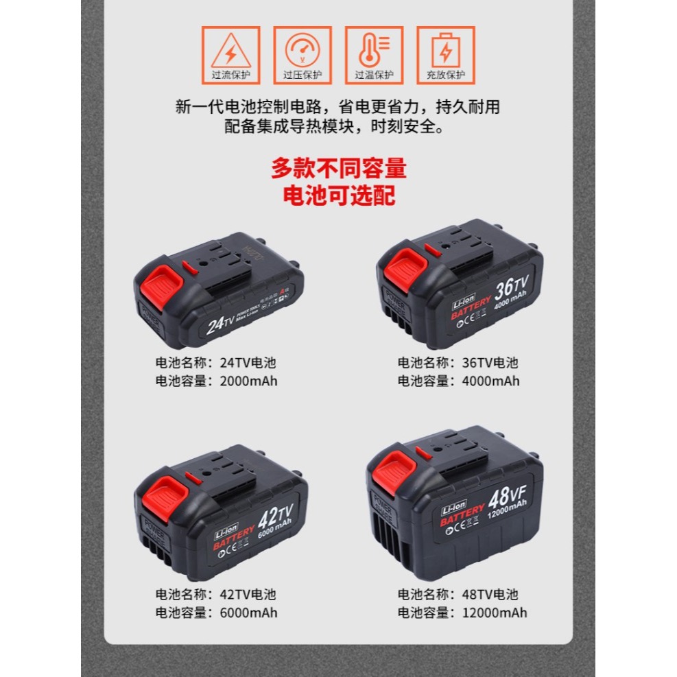 充電式鋰電鏈鋸家用電鋸單手免汽油手持伐木修枝鋸戶外伐木鋸電鋸-細節圖9