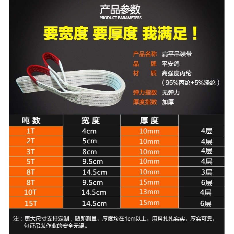 起重吊裝帶吊帶吊車行車扁平叉車2t3t5噸10噸6米4m拖車繩綁繩貨車-細節圖8
