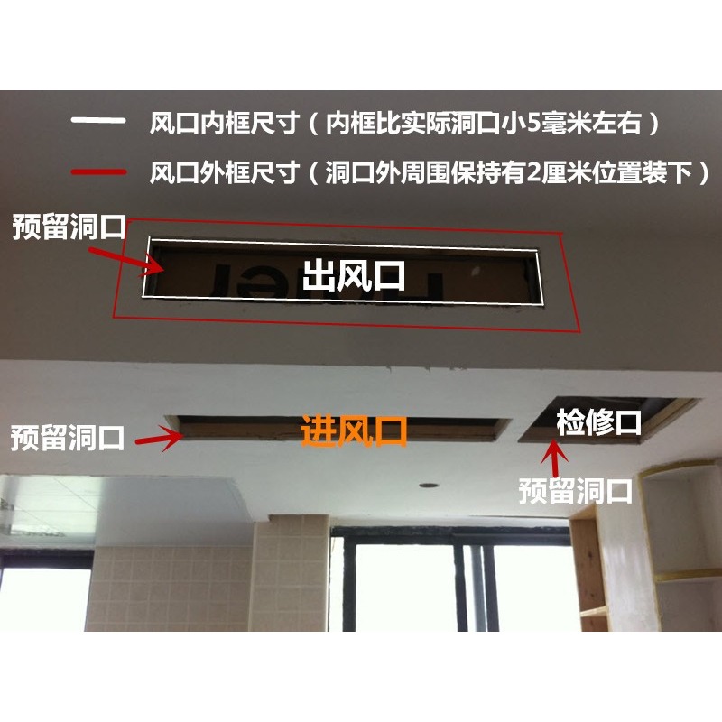 防風蓋中央空調排煙機百葉風口回風通風排氣扇罩新百葉面板直葉中-細節圖3