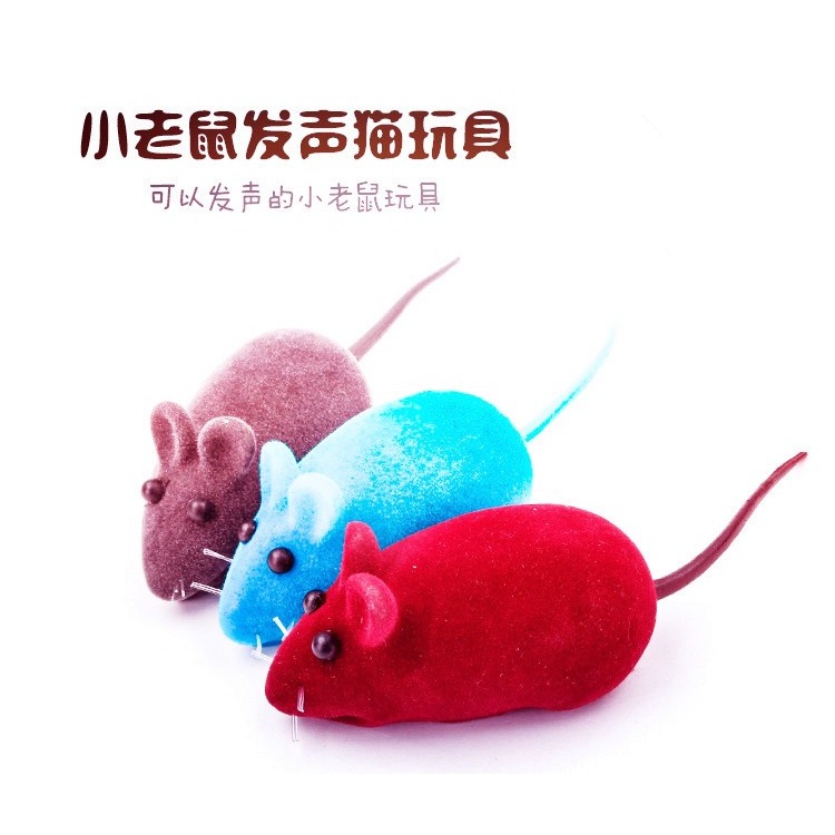 六隻裝 植絨老鼠 寵物小老鼠發聲貓玩具 發聲玩具逼真貓貓玩具-細節圖3