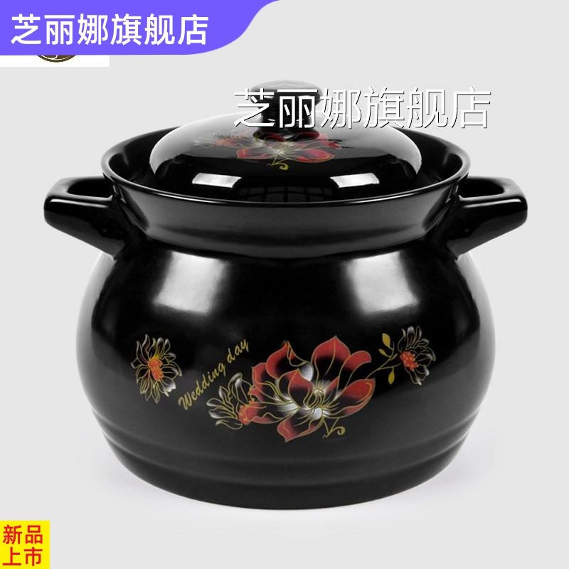 陶瓷燉鍋砂鍋煲湯鍋瓦罐家用明火耐高溫湯煲煨湯罐瓦煲耐熱熬湯-細節圖4