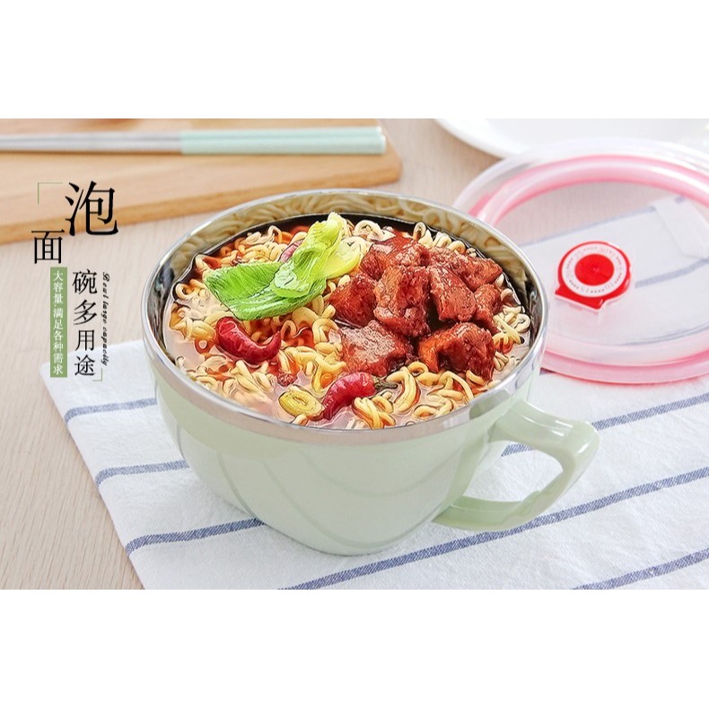304不銹鋼泡麪碗 創意家用帶蓋米飯碗日式湯碗大號加厚大湯碗d2-細節圖5