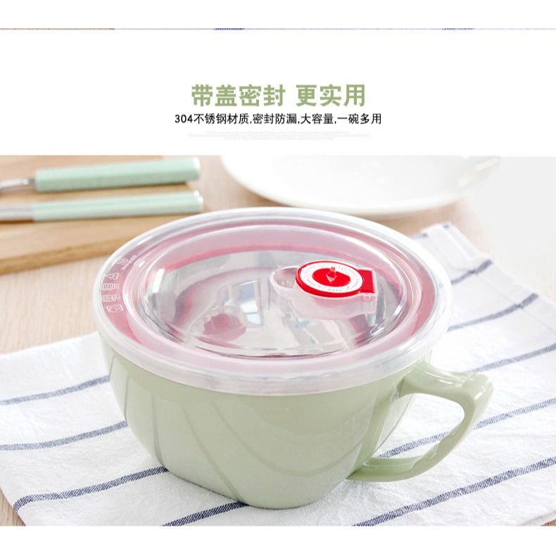 304不銹鋼泡麪碗 創意家用帶蓋米飯碗日式湯碗大號加厚大湯碗d2-細節圖6