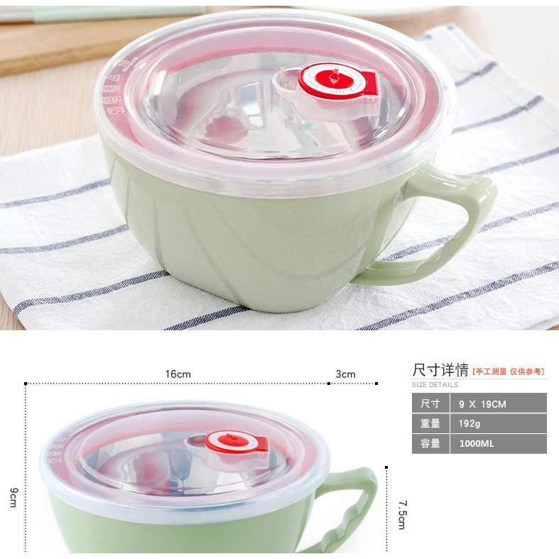304不銹鋼泡麪碗 創意家用帶蓋米飯碗日式湯碗大號加厚大湯碗d2-細節圖7