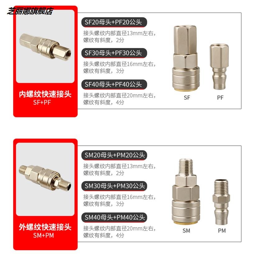 立鼎三插頭風炮壓縮空氣管空壓機氣管接頭配件出氣口快速打氣泵耐-細節圖4