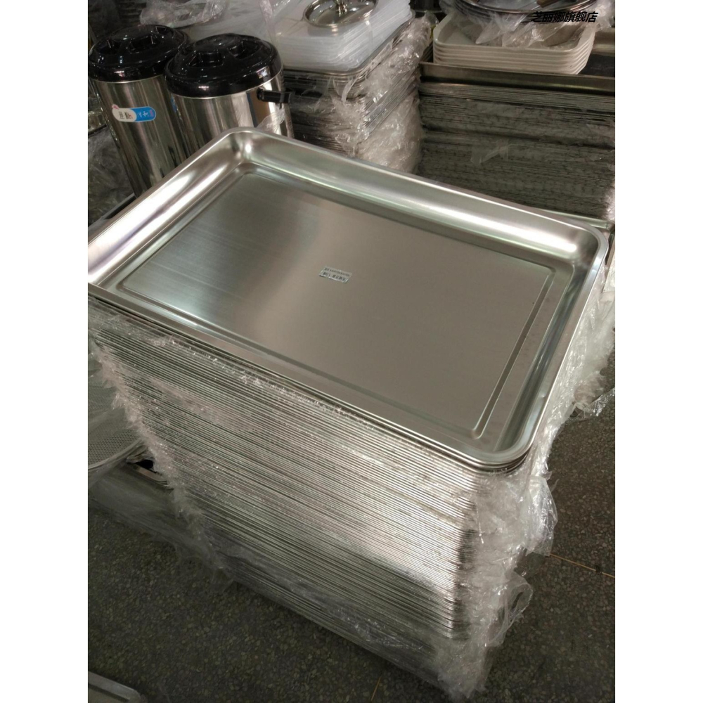 特厚無磁加厚蒸飯櫃盤子蒸飯車託盤長方形方盤60x40-細節圖2