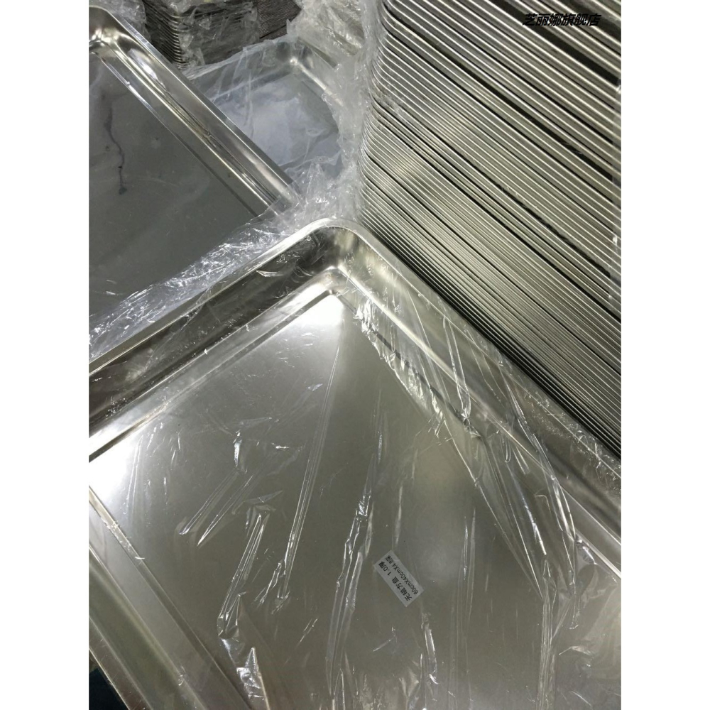 特厚無磁加厚蒸飯櫃盤子蒸飯車託盤長方形方盤60x40-細節圖3