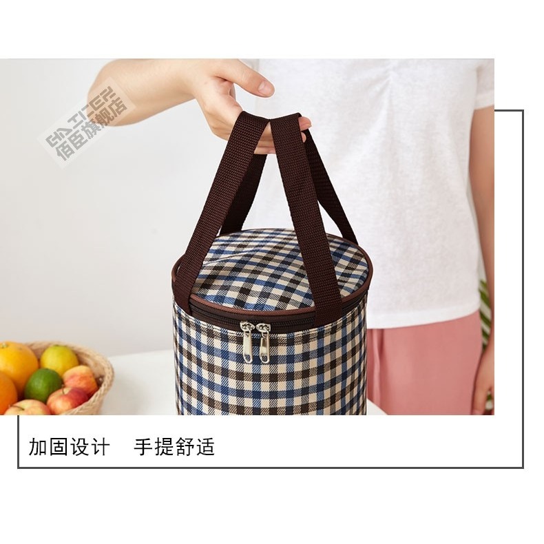 保溫瓶袋子保溫桶手提圓形飯盒袋保溫袋帶飯手提袋大號水壺杯套罩-細節圖7