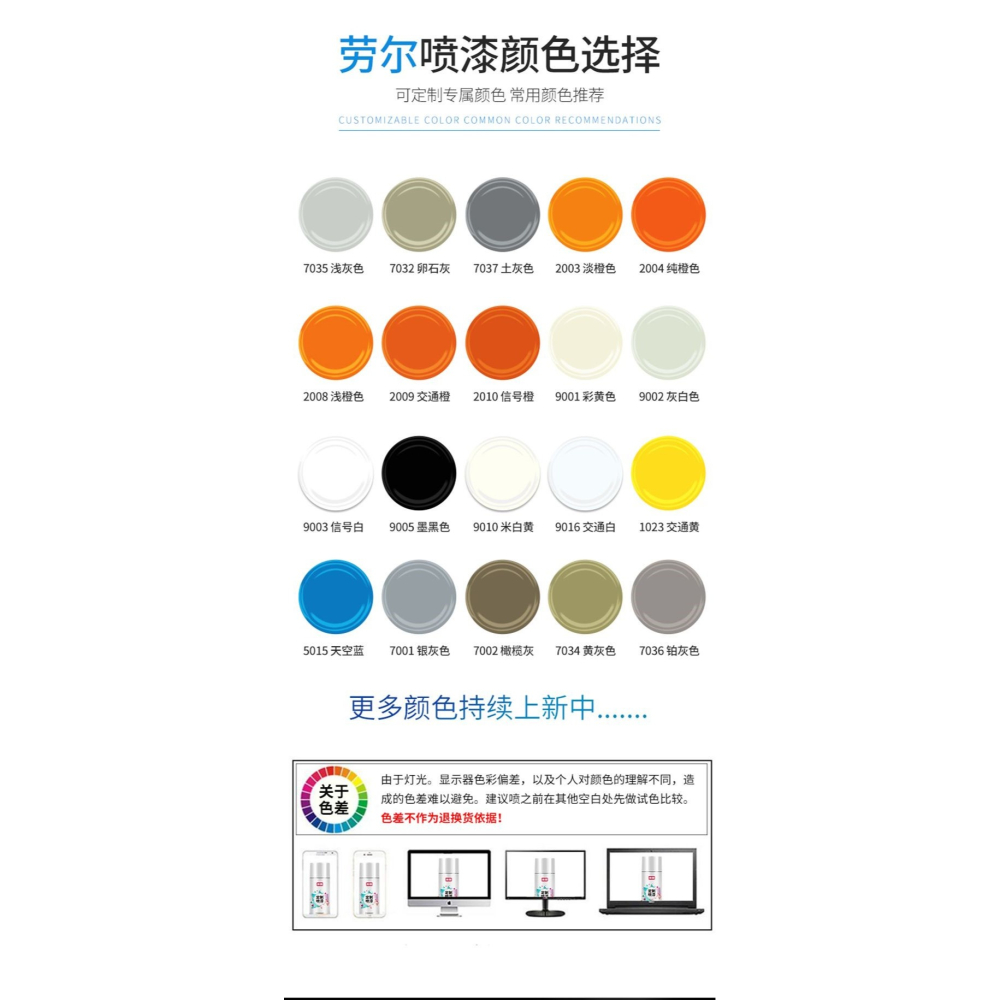 ral2004橙色ral2009交通橙2008淺紅橙2003淡橙2010自動手搖噴漆-細節圖6