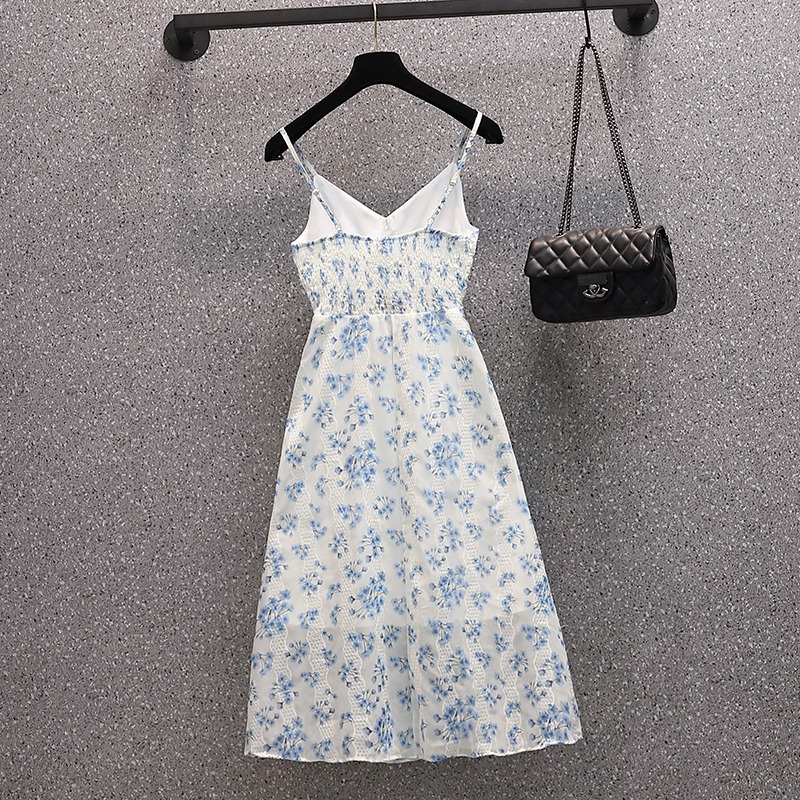 品牌折扣店商場專櫃撤櫃女裝尾貨清倉夏季遮肚仙女連衣裙兩件套裝-細節圖3