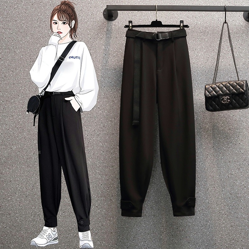 品牌折扣店商場專櫃撤櫃女裝尾貨清倉秋季高腰寬松工裝休閑褲女潮-細節圖3