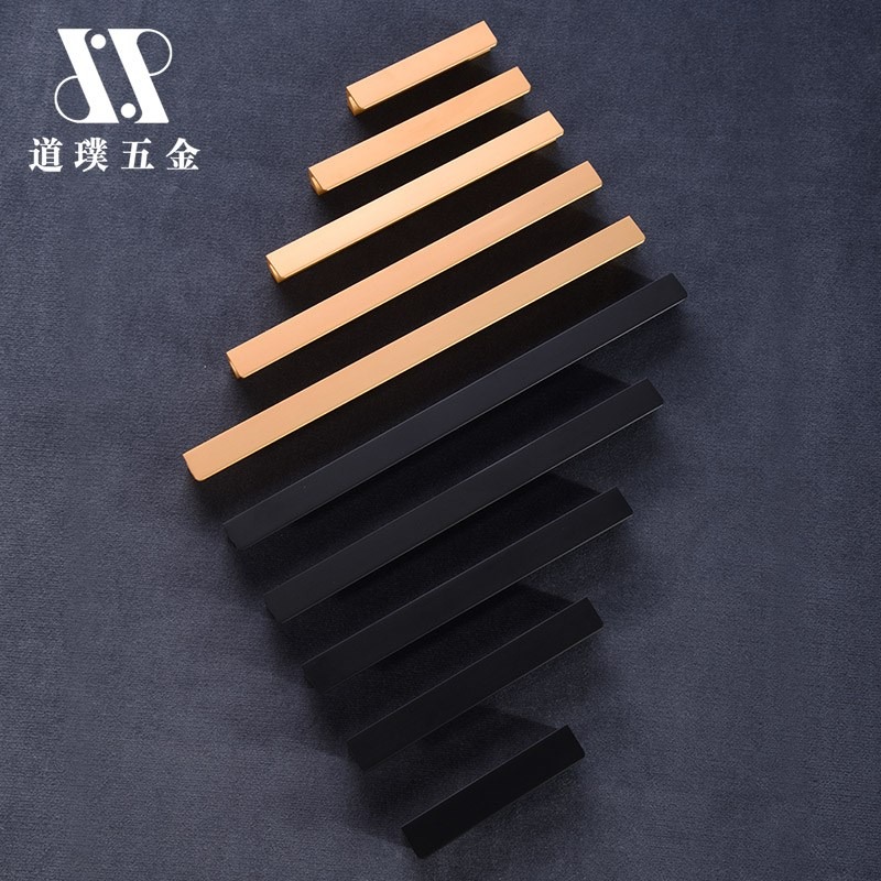 定製通頂大衣櫃門加長條把手現代簡約黑色輕奢極簡櫥櫃衣櫃長拉手-細節圖2