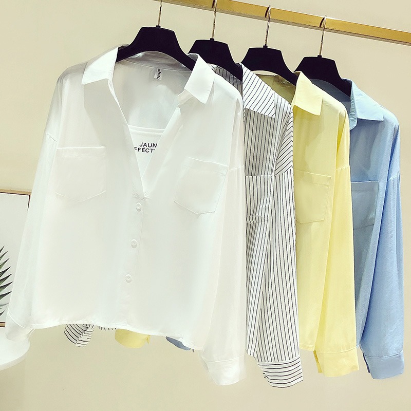 品牌折扣女裝專櫃撤櫃尾貨清倉特價春秋韓版假兩件長袖襯衫上衣女-細節圖3