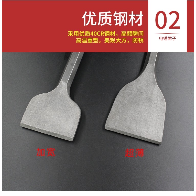 方頭電錘鑿子沖擊鉆方柄沖擊四坑鉆頭鎬釬輕型開槽扁鉆尖鉆鉆夾頭-細節圖9