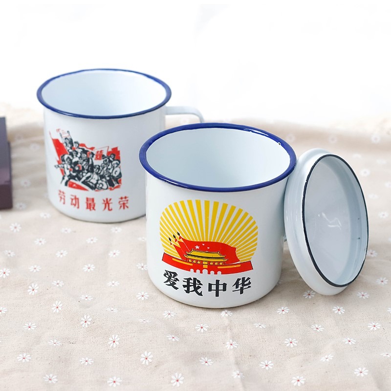 領導搪瓷缸小茶缸酒杯 白酒茶杯復古 中國風陶瓷專用杯子辦公室經-細節圖4