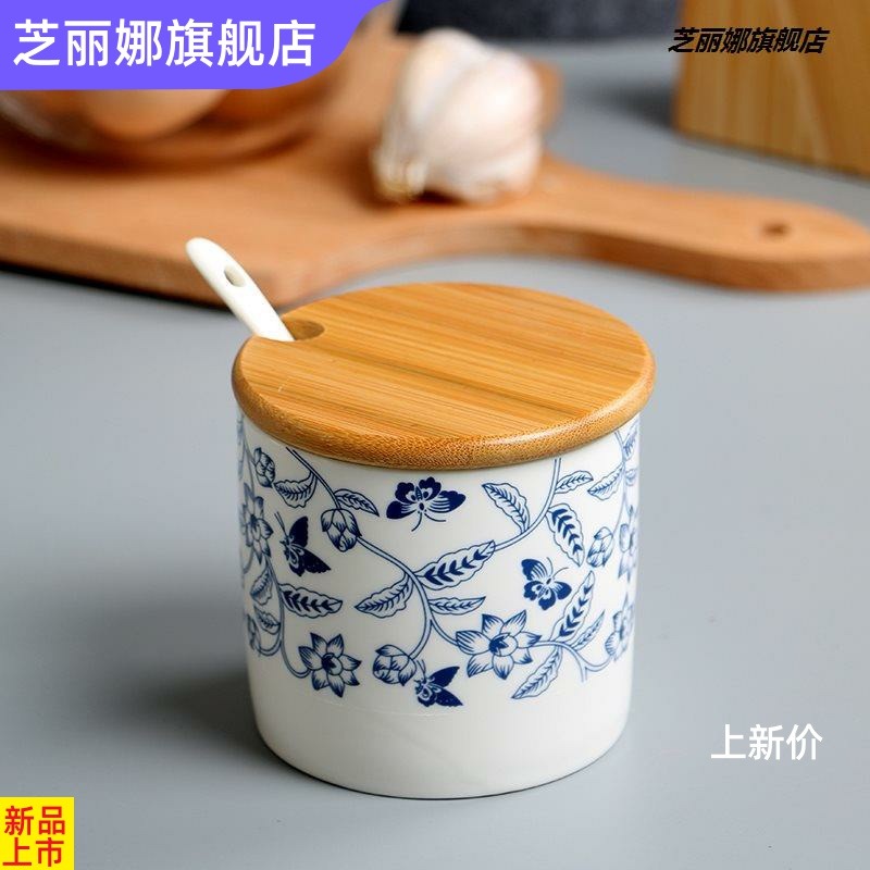 油碗帶蓋家用陶瓷葷油罐熟豬油廚房盒瓶調料罐盒瓶鹽罐油潑辣椒w-細節圖2