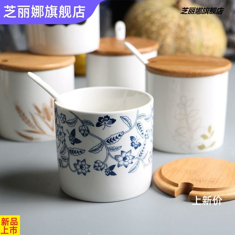 油碗帶蓋家用陶瓷葷油罐熟豬油廚房盒瓶調料罐盒瓶鹽罐油潑辣椒w-細節圖3