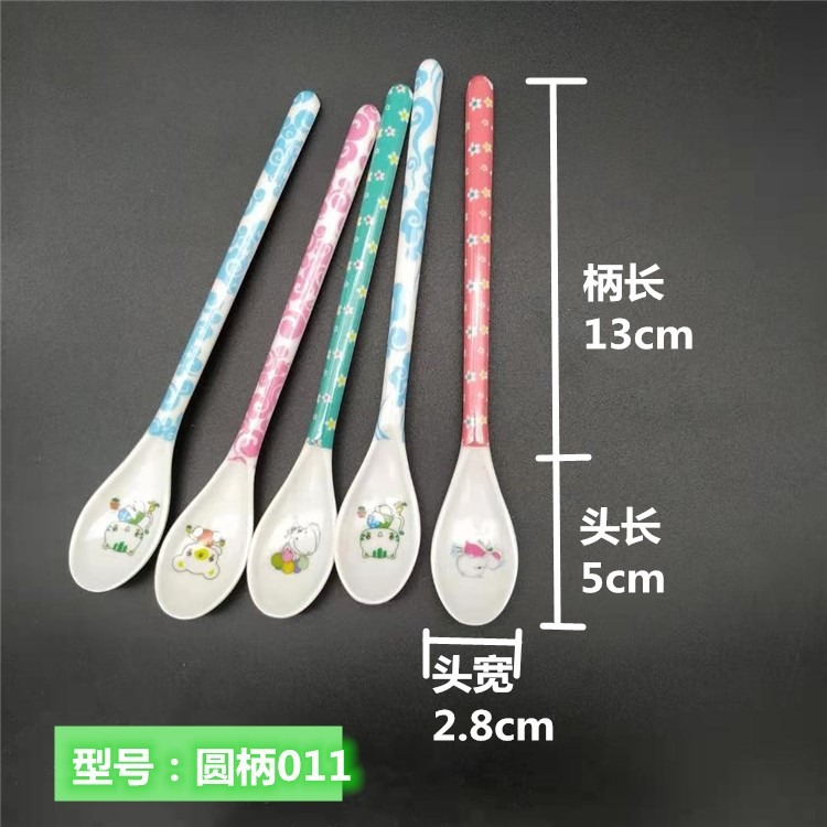 6.9三隻嬰兒勺子寶寶喂飯勺 兒童塑料小飯勺長柄湯匙湯勺-細節圖6