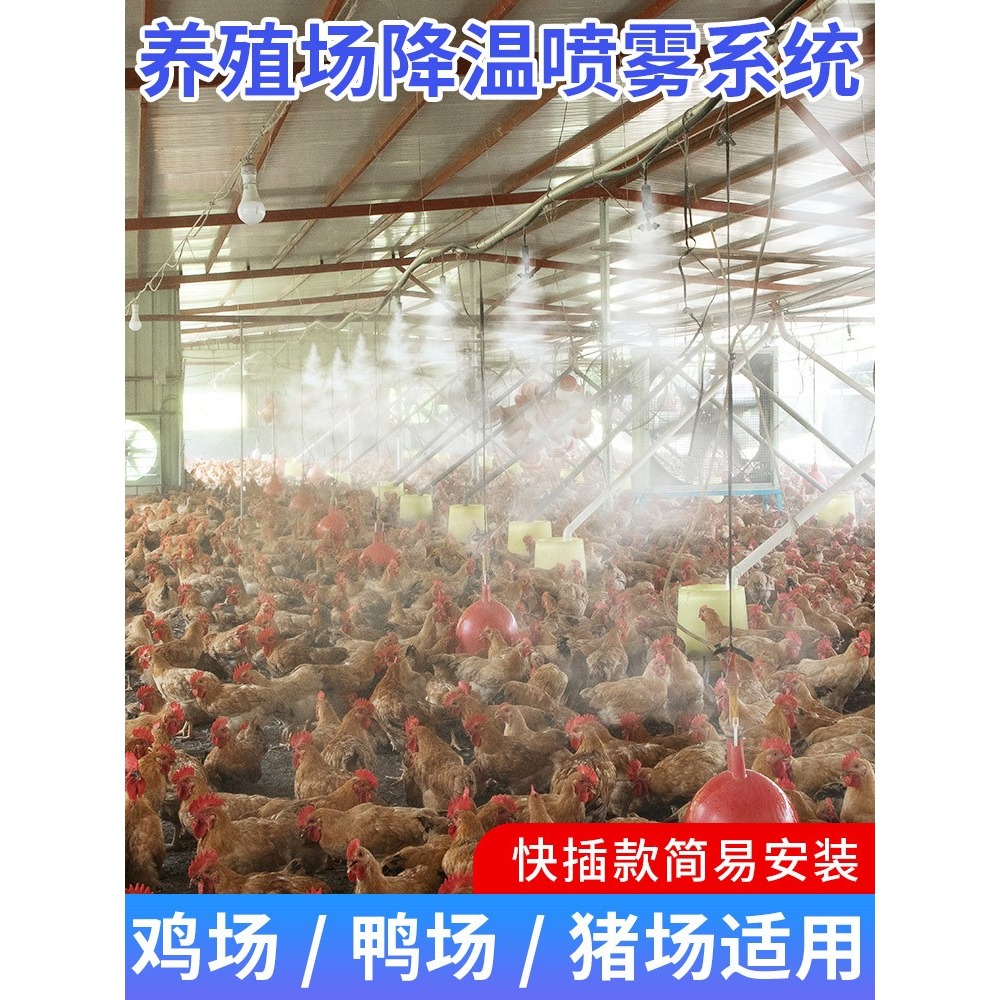 養殖場定時噴霧系統豬場雞舍養牛降溫設備霧化微噴淋加濕噴頭-細節圖4