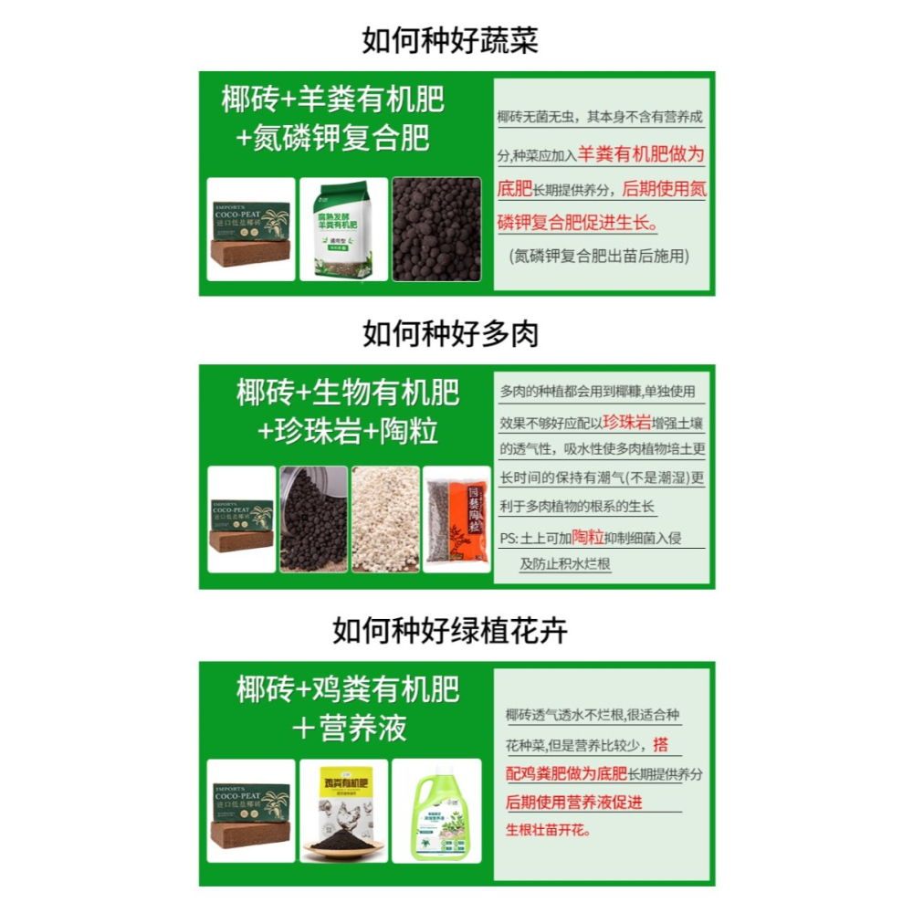椰磚營養土通用型脫鹽椰磚清倉包郵特價種菜粗椰殼養花土椰糠土壤-細節圖5