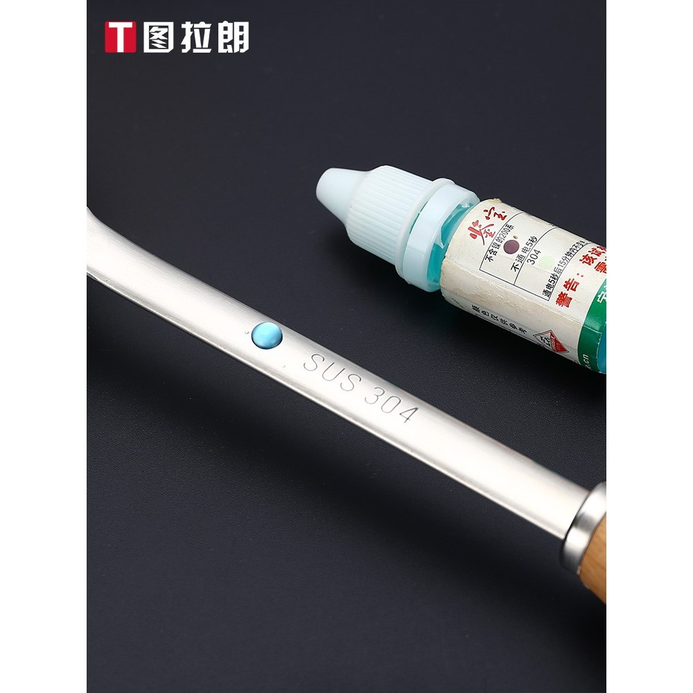 木柄廚具加長隔熱鏟子組合裝把手不銹鋼鍋鏟煎鍋煎鏟平底單個。-細節圖3