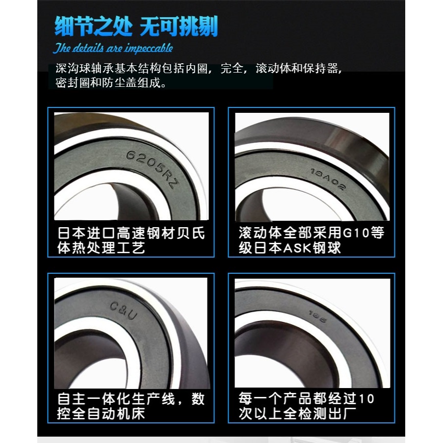 人本高速電機軸承6202 6203 6204 6205 6206 6208 6306 6308 6309-細節圖7