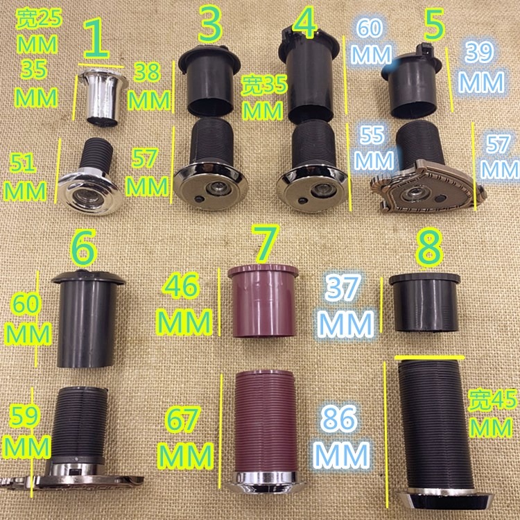 防盜門貓眼門鏡家用高清廣角老式通用護器防撬普通帶後蓋可視貓眼-細節圖2
