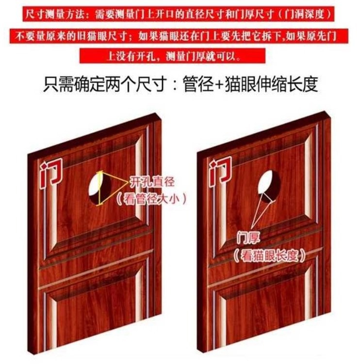 防盜門貓眼門鏡家用高清廣角老式通用護器防撬普通帶後蓋可視貓眼-細節圖4