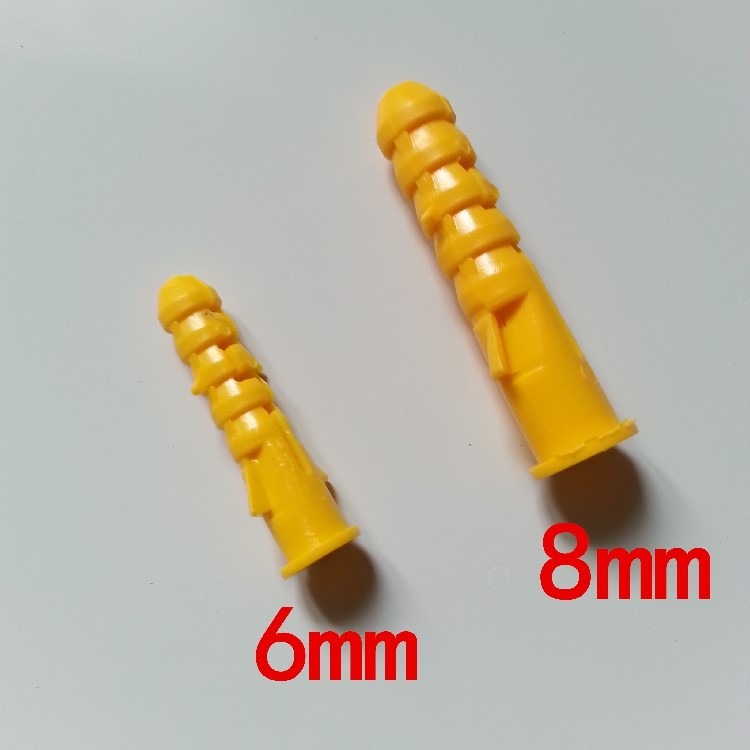 安裝膨脹墻塞子6mm8mm套塑料蘿絲配件漲螺絲管帶棚絲窗簾膨脹螺絲-細節圖6