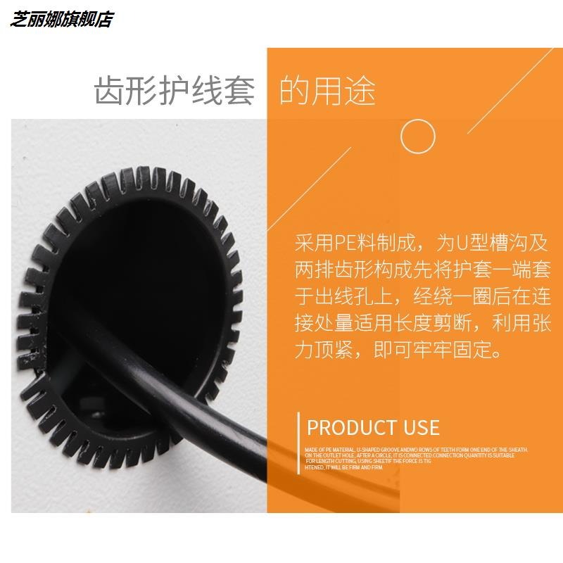 出線圈密封圈保護套齒形配電箱開口線條出線孔電線防割剪切護線套-細節圖2
