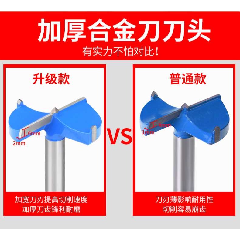 鉆頭級工業開孔器木工頭合金型木板門板石膏板加長塑料打孔擴孔器-細節圖5