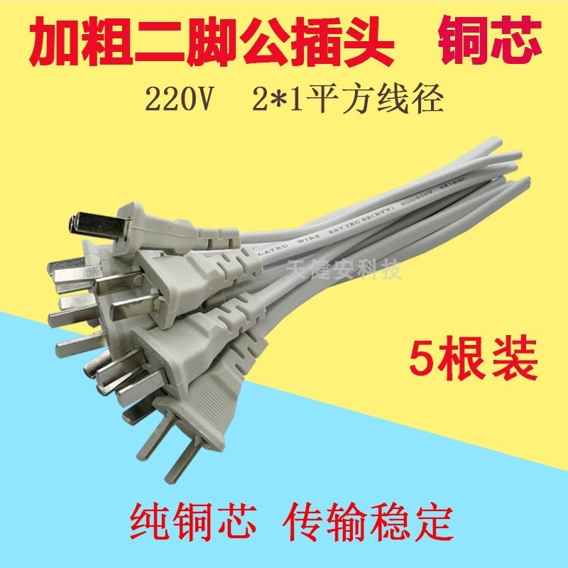 220v監控電源二腳母插頭國標帶線二孔母插座延長線對接頭加粗-細節圖2