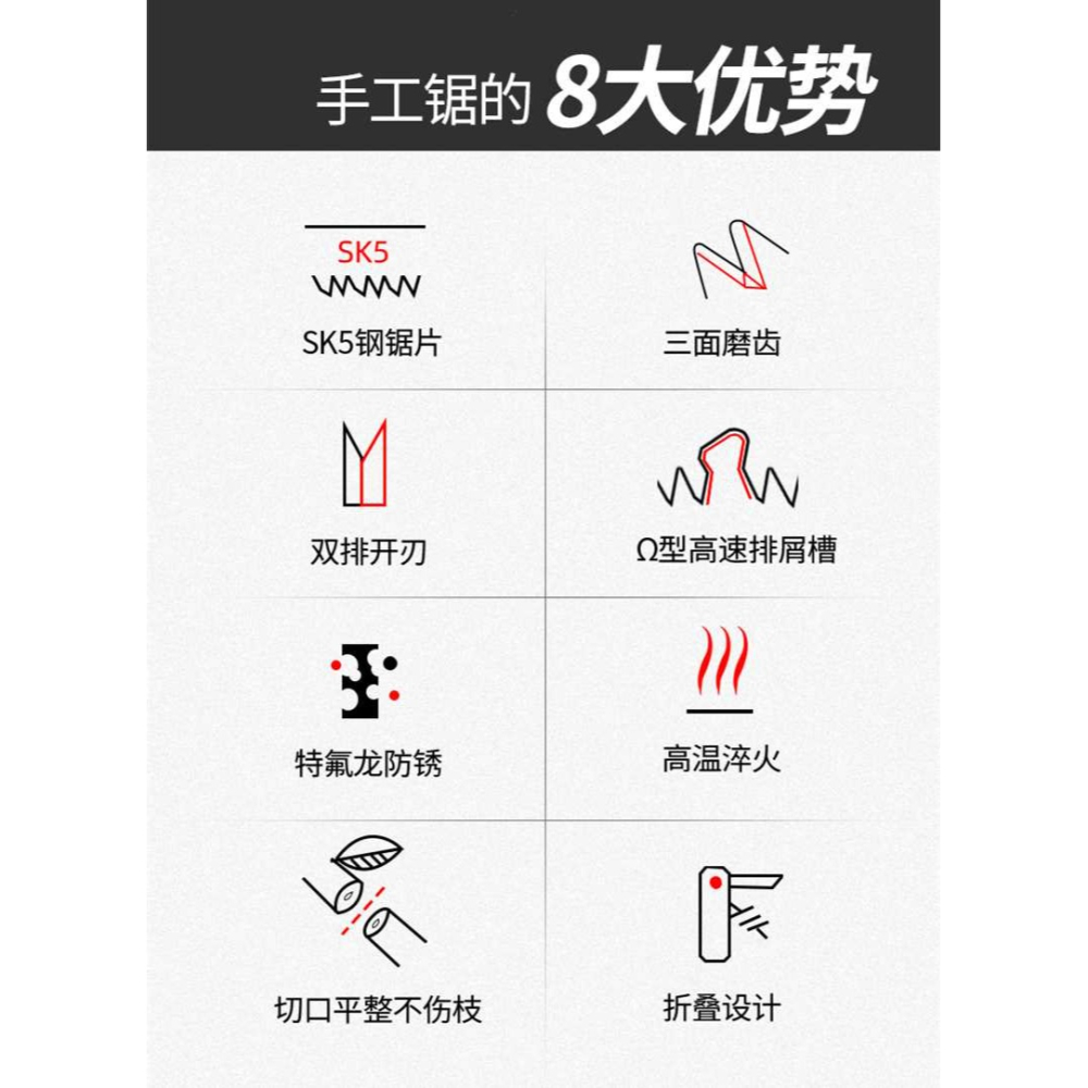 鋸樹鋸子手鋸木工快速折疊鋸木頭手工據神器伐木刀鋸家用小型手持-細節圖6