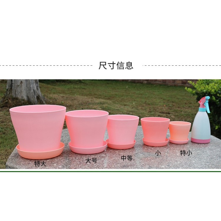 歐式彩色圓形樹脂花盆種花種菜敞口塑料綠蘿花盆多肉花盆大好花盆-細節圖9