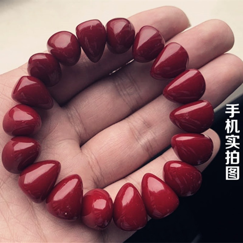 棗紅老蜜蠟手鏈琥珀手串不定型不規則收藏蜜蠟按摩活血男女款手鐲-細節圖4