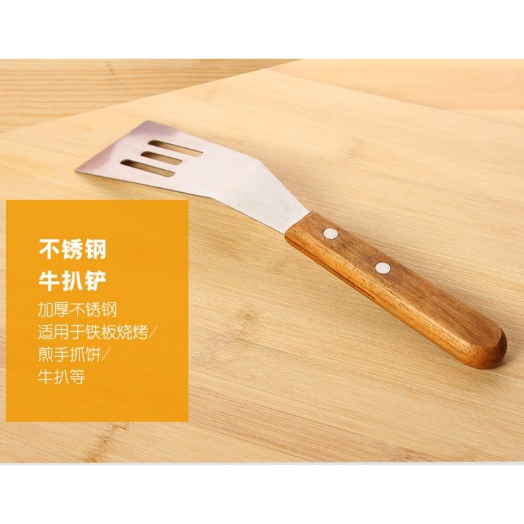 煎餅鏟子翻面家用工具生煎鏟牛排扒鏟披薩鏟不銹鋼手抓餅壓鏟-細節圖7