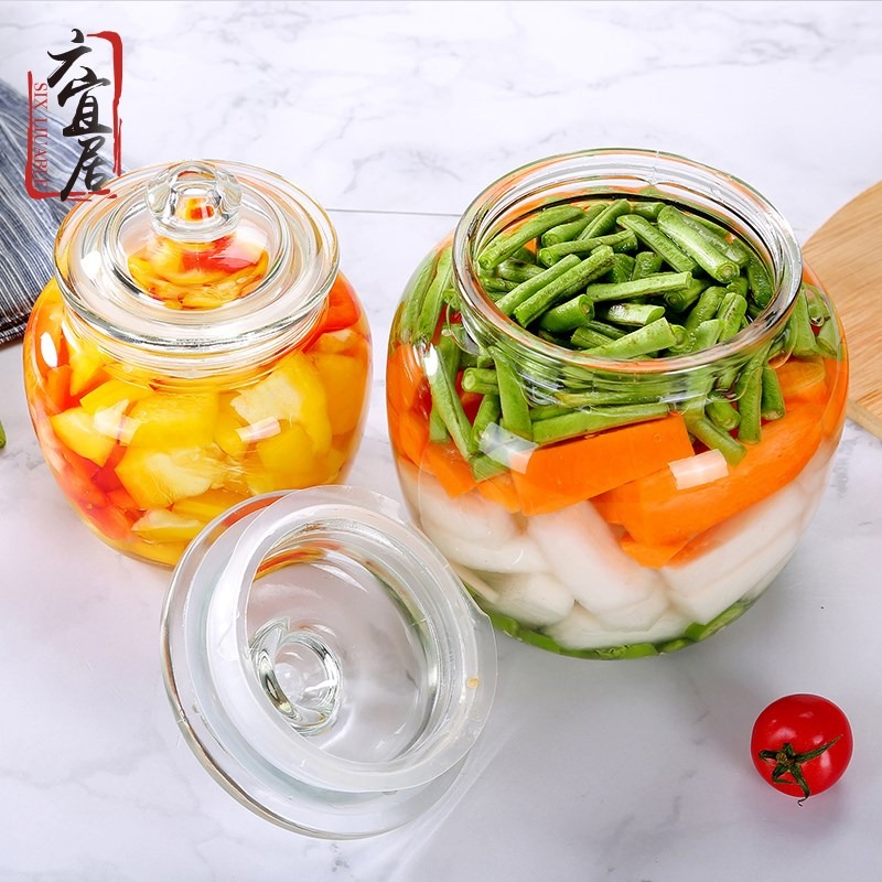 罐裝泡菜瓶豆腐乳罐子檸檬家居玻璃瓶罐糧食儲物罐果醬瓶網紅醃製-細節圖2