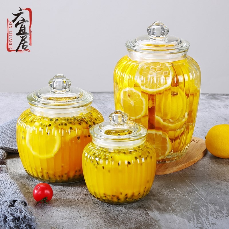 罐裝泡菜瓶豆腐乳罐子檸檬家居玻璃瓶罐糧食儲物罐果醬瓶網紅醃製-細節圖3