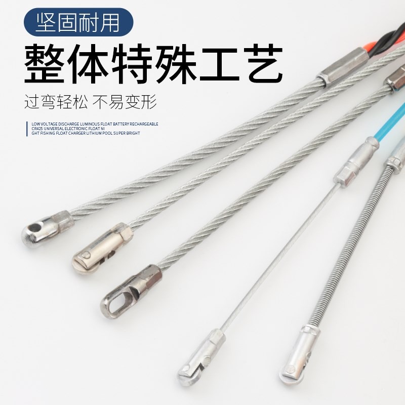 穿線器電工拉線帶滾輪頭手動暗線管道電線放線串線引線器-細節圖3