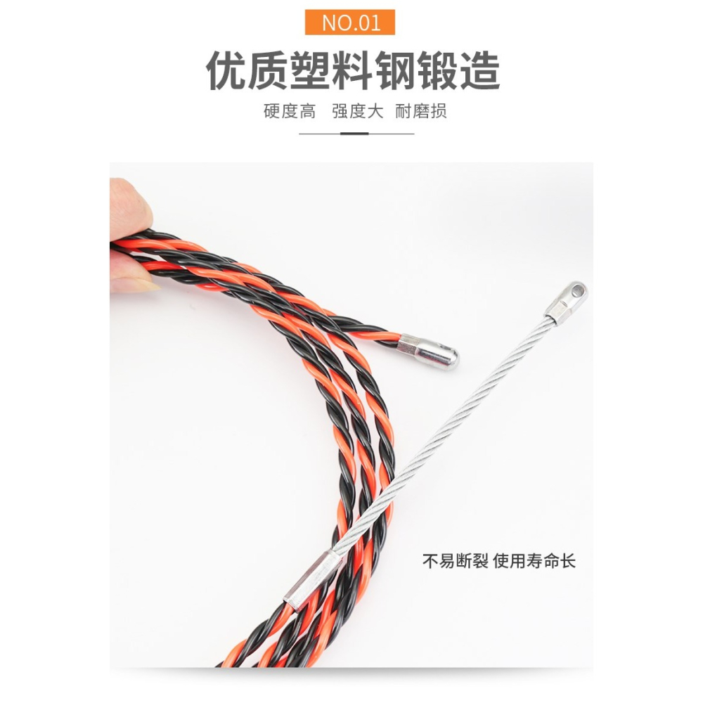 穿線器電工拉線帶滾輪頭手動暗線管道電線放線串線引線器-細節圖8