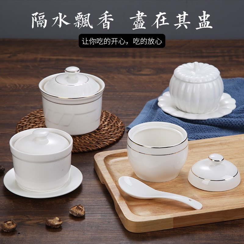 小瓦罐燉湯盅迷你瓦罐平蓋民間白瓷餐館小號砂鍋燉罐老式燉鍋陶瓷-細節圖2