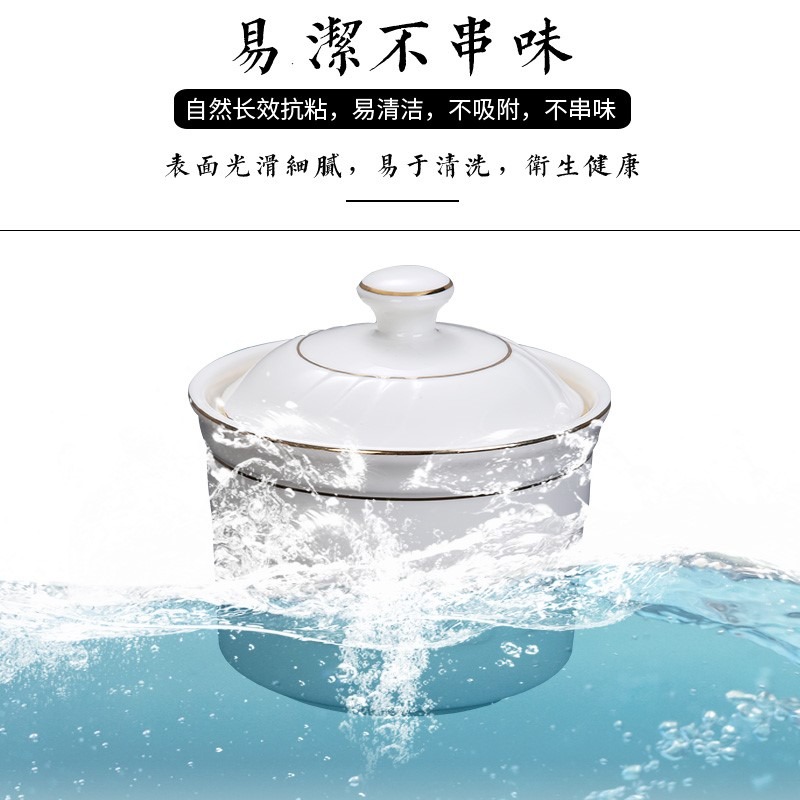 小瓦罐燉湯盅迷你瓦罐平蓋民間白瓷餐館小號砂鍋燉罐老式燉鍋陶瓷-細節圖4