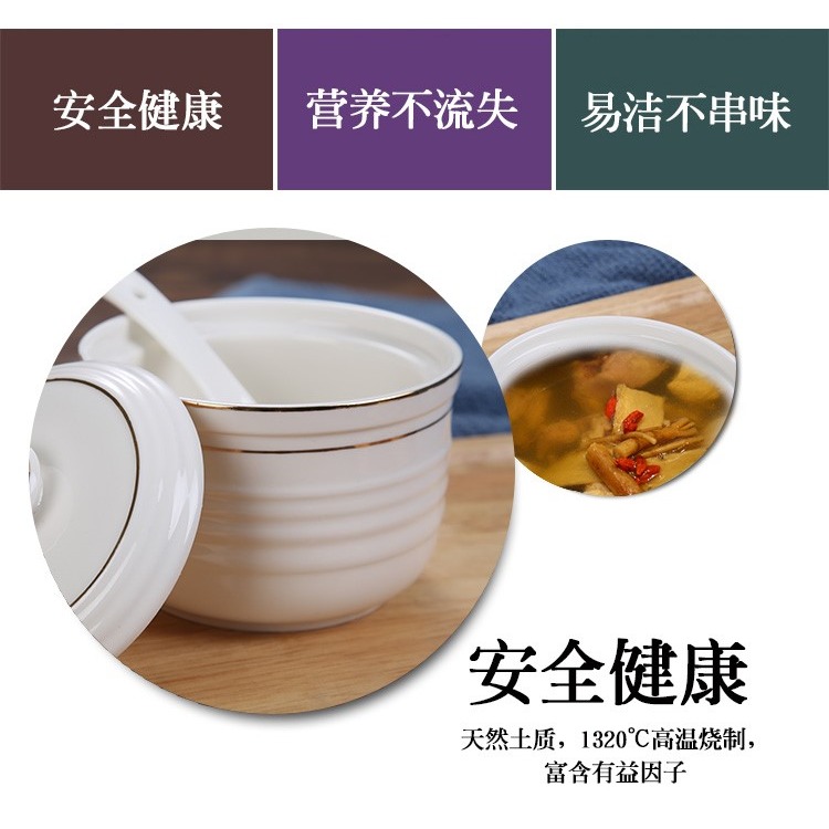 小瓦罐燉湯盅迷你瓦罐平蓋民間白瓷餐館小號砂鍋燉罐老式燉鍋陶瓷-細節圖8