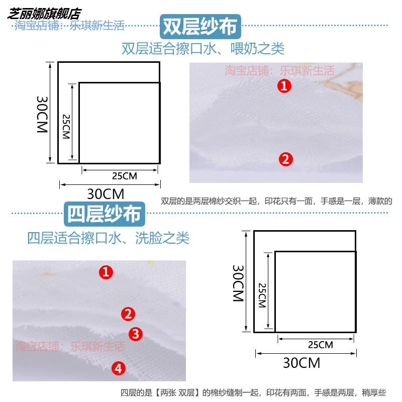 10條寶寶純棉口水巾新生兒紗布手絹嬰兒餵奶方巾幼兒園洗臉手帕巾-細節圖3
