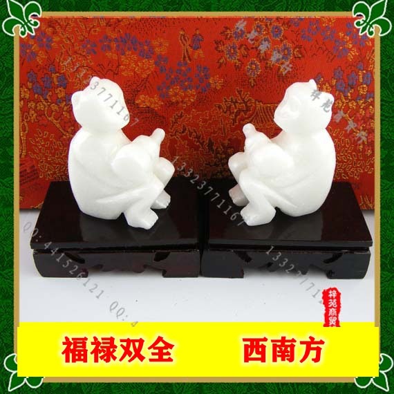 福祿雙全石雕擺件2022年虎年西南方位九宮吉祥物擺設一對-細節圖5