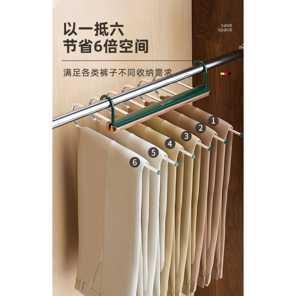 折疊褲架多功能褲子掛架家用無痕褲夾衣櫃掛褲子專用衣架收納神器-細節圖10