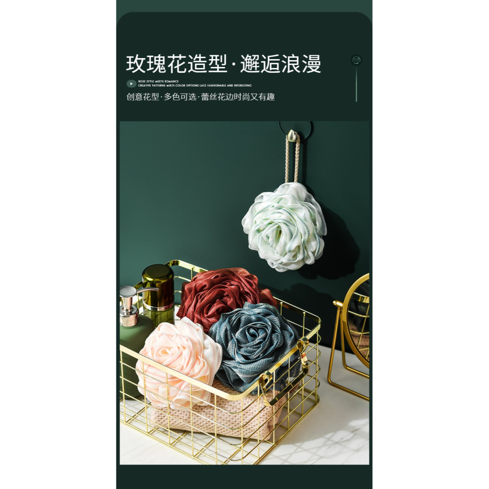 沐浴球大號高檔不散浴花球女洗澡球超柔軟洗浴搓澡球兩用起泡澡球-細節圖8