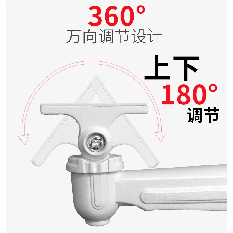 監控支架l型圍墻鋁合金支架室外萬向加長裝海康槍機攝像頭支架-細節圖4